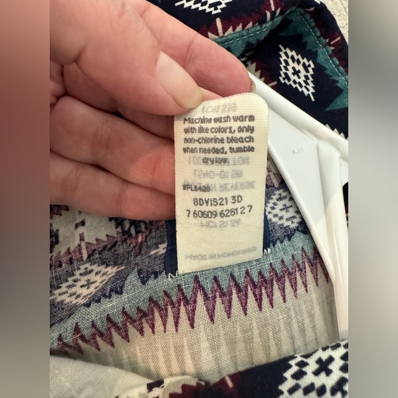 Wrangler Vintage Aztec Pearl Snap Button Up Western Short Sleeve Shirt Med *READ - Picture 5 of 9